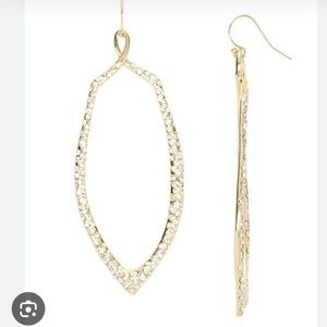 Alexis Bittar Large Crystal Encrusted Open Teardrop Earrings